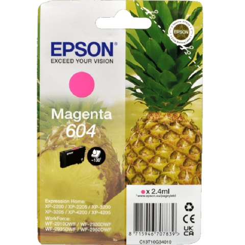 Tusz Epson 604 do WorkForce WF2910/2930/2935/2950 | 130str.| 2,4ml | magenta